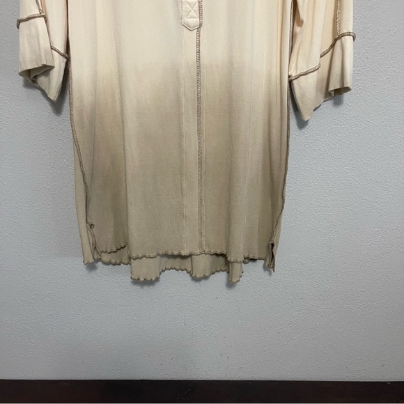 POL Ombre Half Sleeve Boho Top Buttons Brown Tan Boho Womens Small. 2 for$20 - Picture 3 of 7